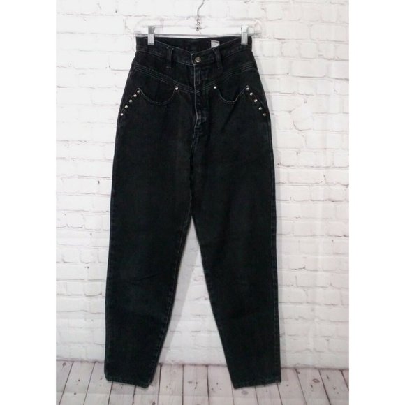 Vintage Denim - Cristina Vintage 80's High Waist Black Mom Jeans Size 7 (24x30)